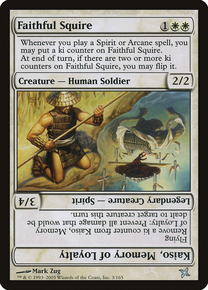 Faithful Squire // Kaiso, Memory of Loyalty [Betrayers of Kamigawa] Foil
