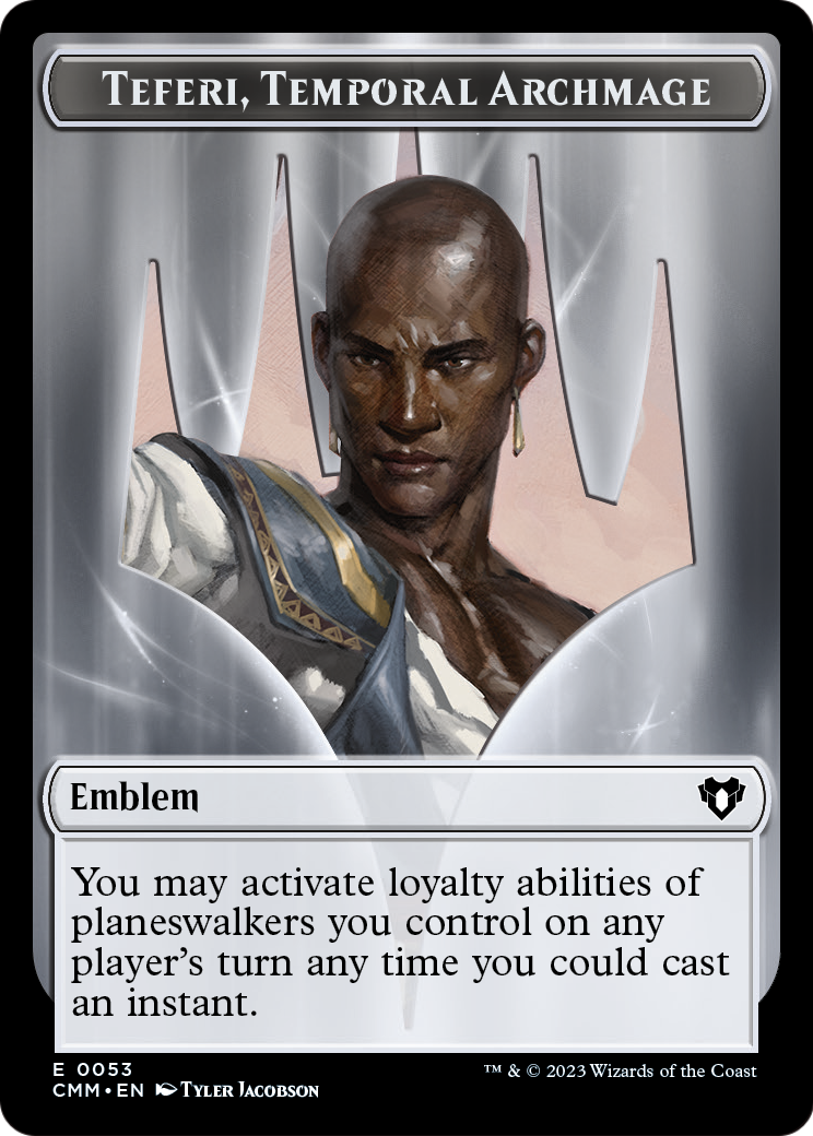 Teferi, Temporal Archmage Emblem  [Commander Masters Tokens]