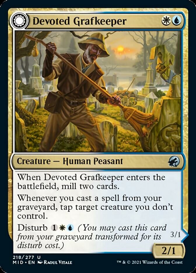 Devoted Grafkeeper // Departed Soulkeeper [Innistrad: Midnight Hunt] Foil