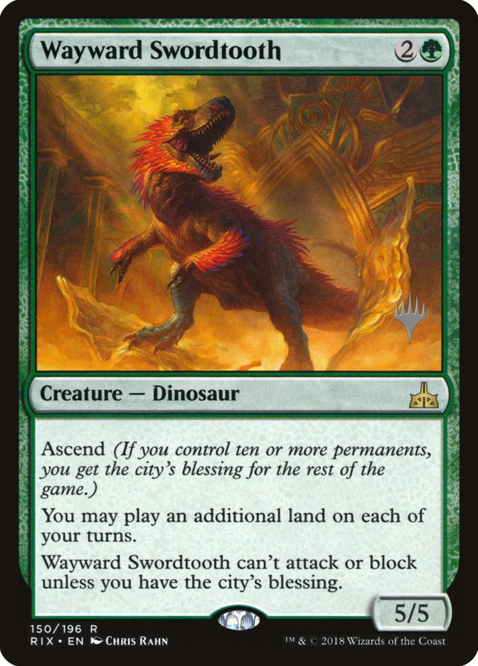 Wayward Swordtooth (Promo Pack) [Rivals of Ixalan Promos] Foil
