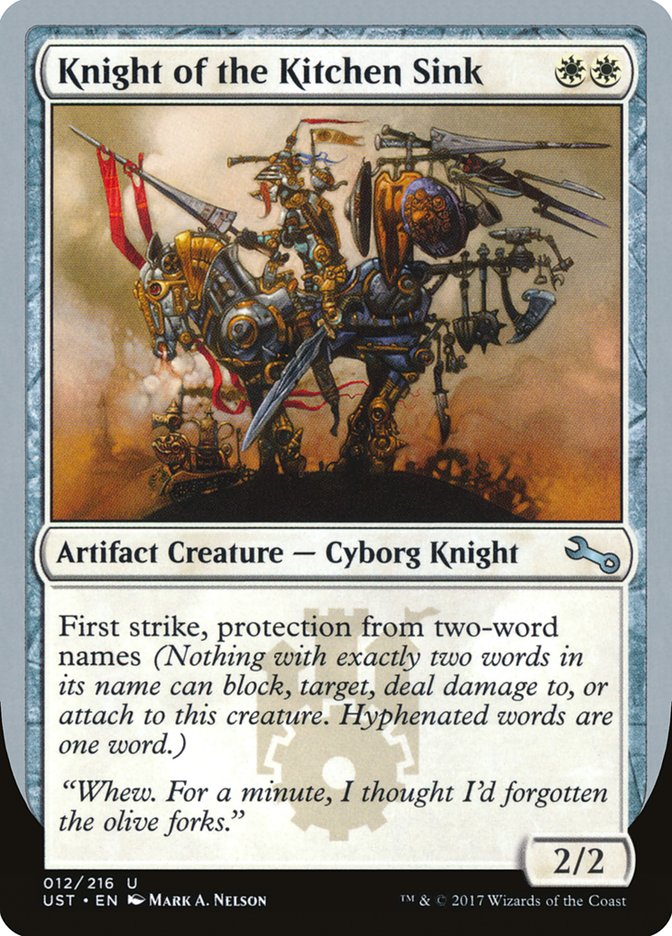 Knight of the Kitchen Sink ("protection from two-word names") [Unstable] Foil