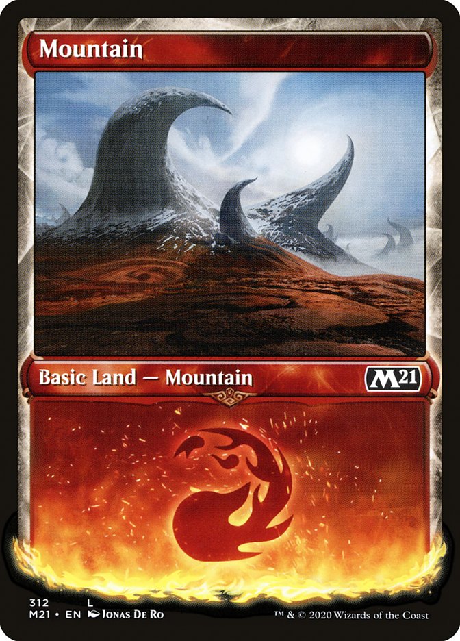 Mountain (312) (Showcase) [Core Set 2021] Foil
