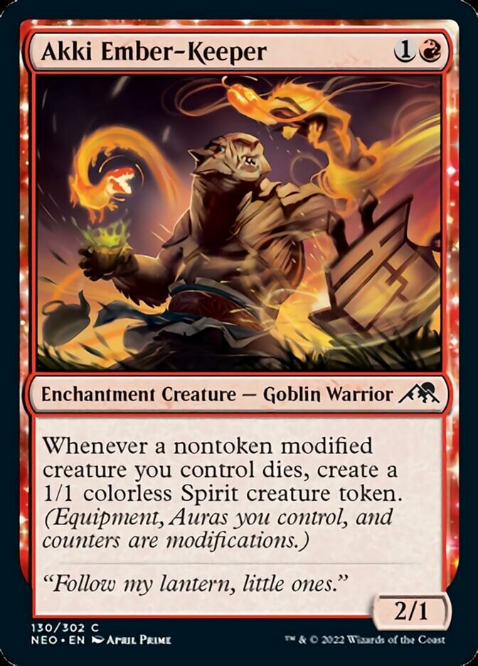 Akki Ember-Keeper [Kamigawa: Neon Dynasty] Foil