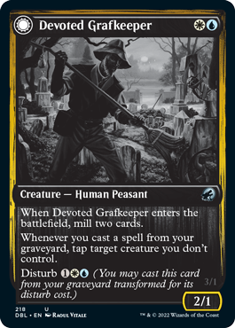 Devoted Grafkeeper // Departed Soulkeeper [Innistrad: Double Feature] Foil