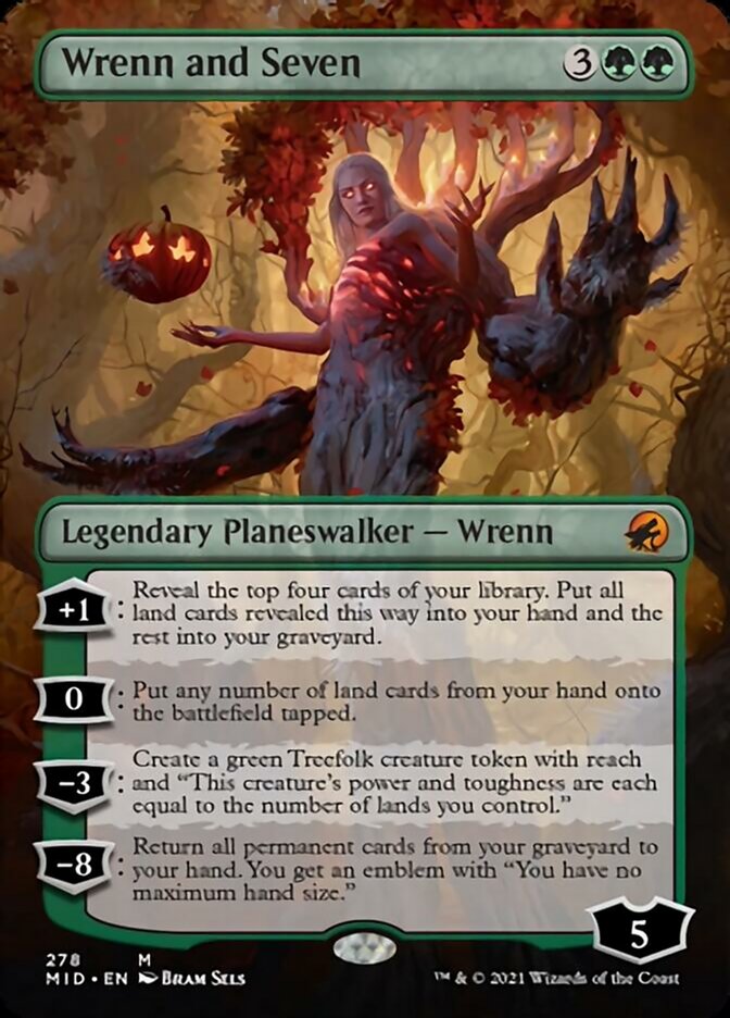 Wrenn and Seven (Borderless) [Innistrad: Midnight Hunt] Foil