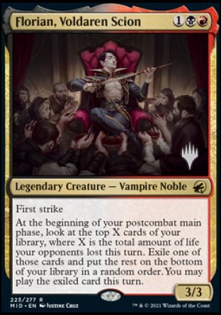 Florian, Voldaren Scion (Promo Pack) [Innistrad: Midnight Hunt Promos] Foil