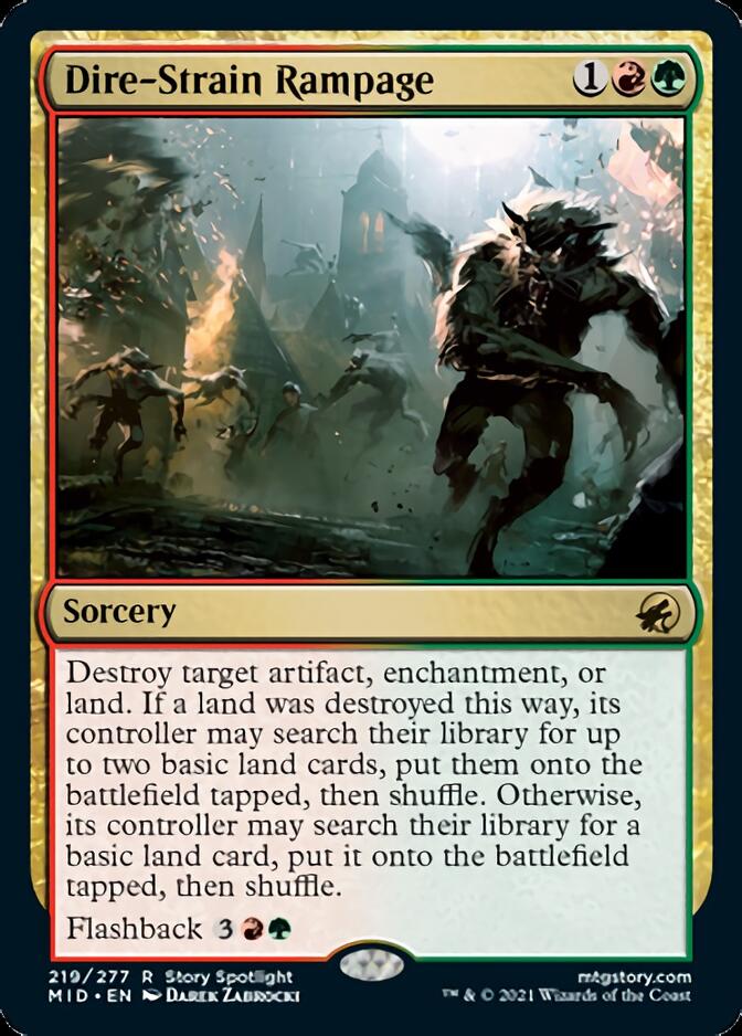 Dire-Strain Rampage [Innistrad: Midnight Hunt] Foil