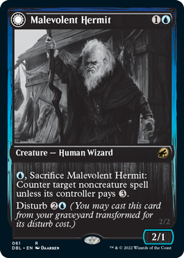 Malevolent Hermit // Benevolent Geist [Innistrad: Double Feature] Foil