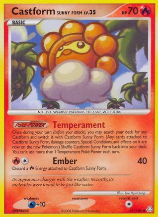 Castform Sunny Form (51/146) [Diamond & Pearl: Legends Awakened] Reverse Holofoil