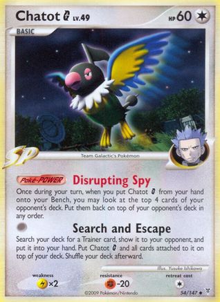 Chatot G (54/147) [Platinum: Supreme Victors] Reverse Holofoil