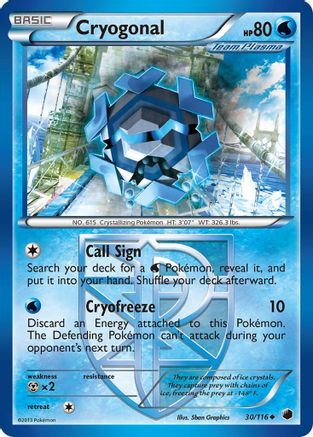 Cryogonal (30/116) [Black & White: Plasma Freeze] Reverse Holofoil