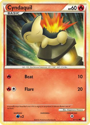 Cyndaquil (61/123) [HeartGold & SoulSilver: Base Set] Reverse Holofoil