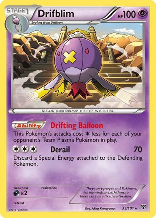 Drifblim (35/101) [Black & White: Plasma Blast] Reverse Holofoil