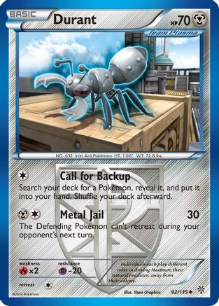 Durant (92/135) [Black & White: Plasma Storm] Reverse Holofoil