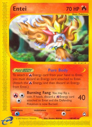 Entei (10/147) [Aquapolis] Reverse Holofoil