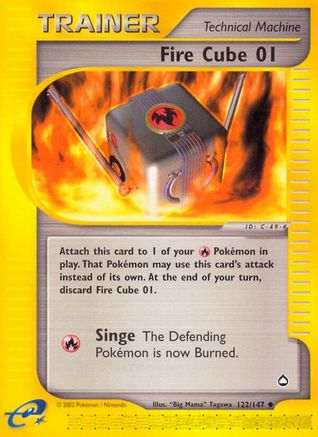 Fire Cube 01 (122/147) [Aquapolis] Reverse Holofoil