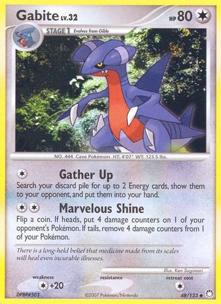 Gabite (48/123) [Diamond & Pearl: Mysterious Treasures] Reverse Holofoil