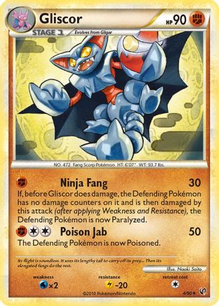 Gliscor (4/90) [HeartGold & SoulSilver: Undaunted] Reverse Holofoil