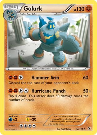 Golurk (72/101) [Black & White: Noble Victories] Reverse Holofoil