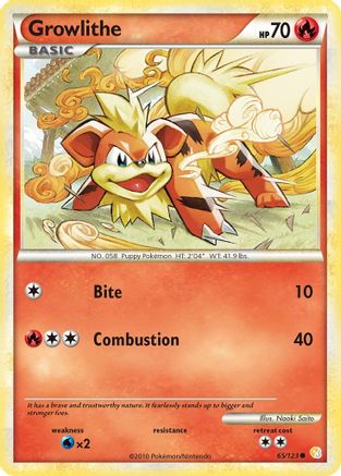 Growlithe (65/123) [HeartGold & SoulSilver: Base Set] Reverse Holofoil