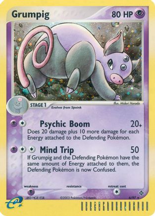 Grumpig (6/97) [EX: Dragon] Reverse Holofoil