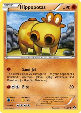 Hippopotas (65/99) [Black & White: Next Destinies] Reverse Holofoil