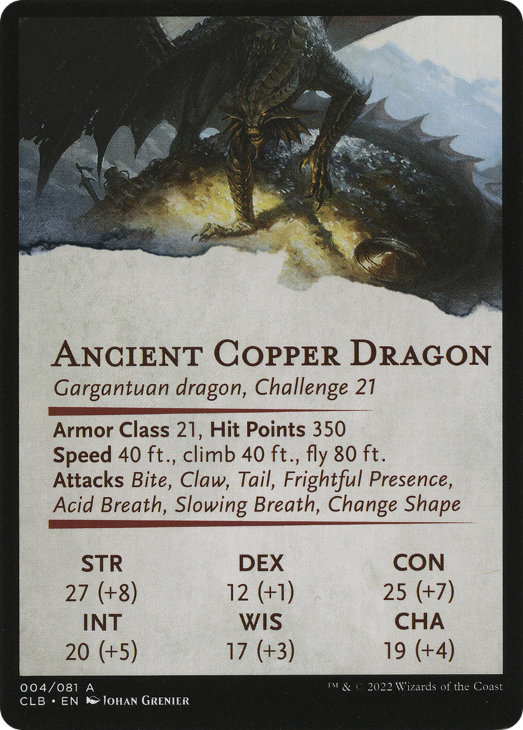 Ancient Copper Dragon // Ancient Copper Dragon  [Battle for Baldur's Gate Art Series] (Borderless) Foil