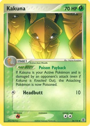 Kakuna (36/112) [EX: FireRed & LeafGreen] Reverse Holofoil