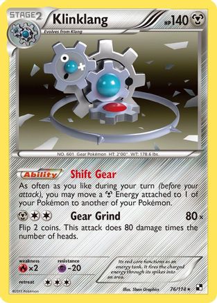 Klinklang (76/114) [Black & White: Base Set] Reverse Holofoil