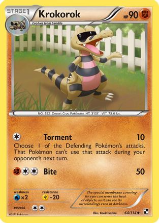 Krokorok (64/114) [Black & White: Base Set] Reverse Holofoil