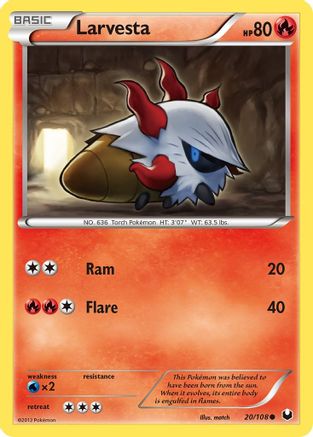 Larvesta (20/108) [Black & White: Dark Explorers] Reverse Holofoil