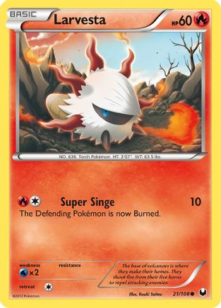 Larvesta (21/108) [Black & White: Dark Explorers] Reverse Holofoil
