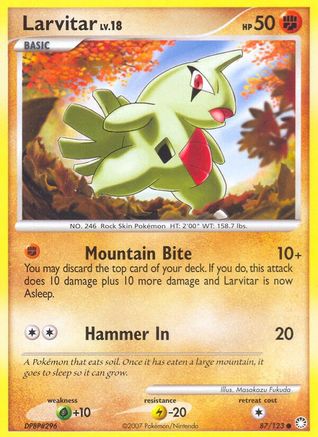 Larvitar (87/123) [Diamond & Pearl: Mysterious Treasures] Reverse Holofoil