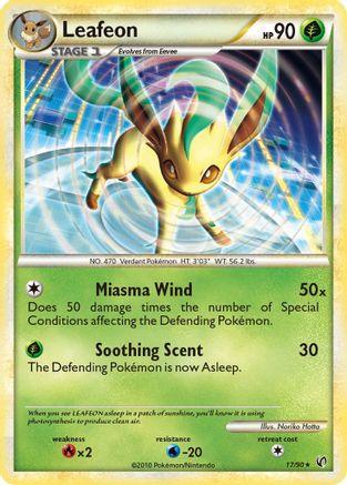 Leafeon (17/90) [HeartGold & SoulSilver: Undaunted] Reverse Holofoil