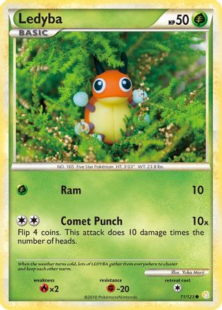 Ledyba (71/123) [HeartGold & SoulSilver: Base Set] Reverse Holofoil