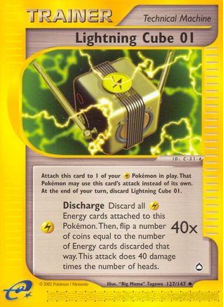 Lightning Cube 01 (127/147) [Aquapolis] Reverse Holofoil