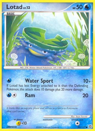 Lotad (92/132) [Diamond & Pearl: Secret Wonders] Reverse Holofoil