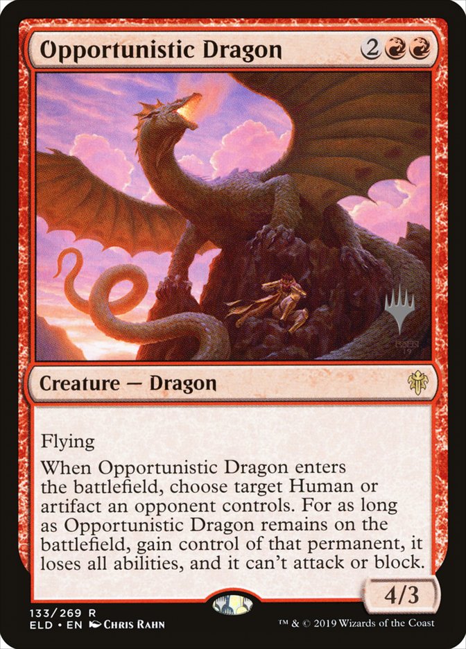 Opportunistic Dragon (Promo Pack) [Throne of Eldraine Promos] Foil