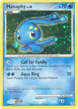 Manaphy (9/130) [Diamond & Pearl: Base Set] Reverse Holofoil