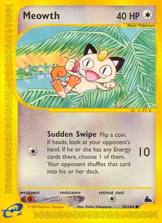 Meowth (78/144) [Skyridge] Reverse Holofoil