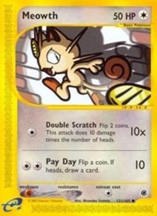 Meowth (121/165) [Expedition: Base Set] Reverse Holofoil