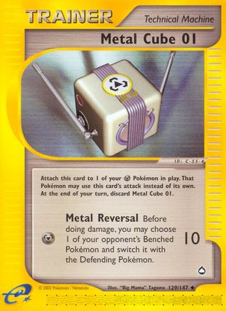 Metal Cube 01 (129/147) [Aquapolis] Reverse Holofoil