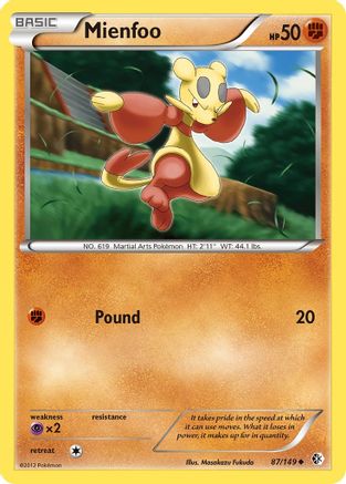 Mienfoo (87/149) [Black & White: Boundaries Crossed] Reverse Holofoil