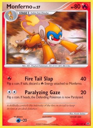 Monferno (56/127) [Platinum: Base Set] Reverse Holofoil