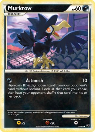 Murkrow (58/90) [HeartGold & SoulSilver: Undaunted] Reverse Holofoil