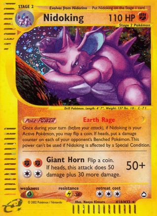Nidoking (H18/H32) [Aquapolis] Reverse Holofoil
