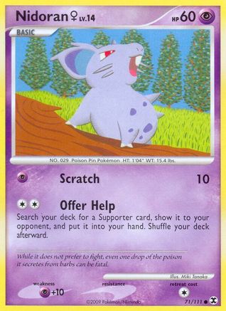 Nidoran (71/111) (Female) [Platinum: Rising Rivals] Reverse Holofoil