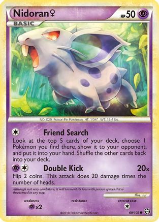 Nidoran (69/102) (Female) [HeartGold & SoulSilver: Triumphant] Reverse Holofoil