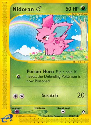 Nidoran (96/147) (Male) [Aquapolis] Reverse Holofoil