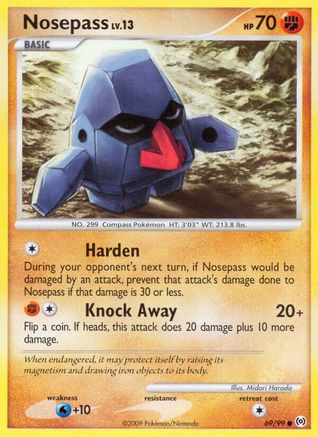 Nosepass (69/99) [Platinum: Arceus] Reverse Holofoil
